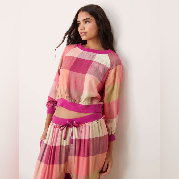 Free People Pink and Cream Pajama Pants - Picture 4 of 12